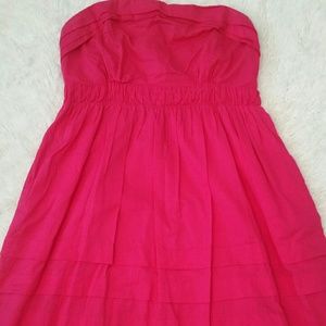 Deep pink strapless summer dress